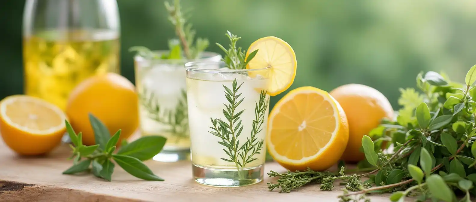 Healthy herb cocktails